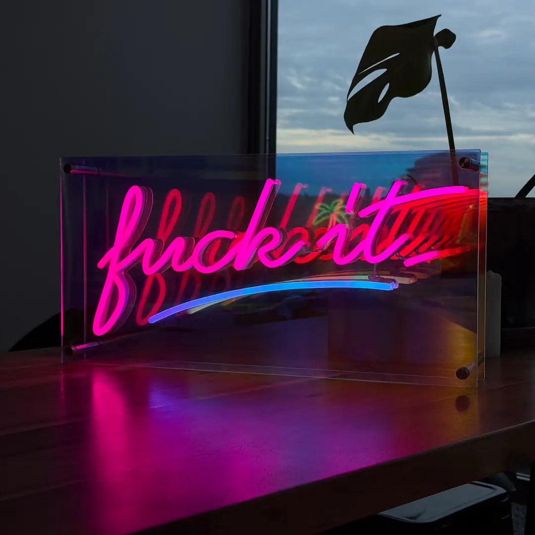 Fuck It infinity mirror LED Neon Sign