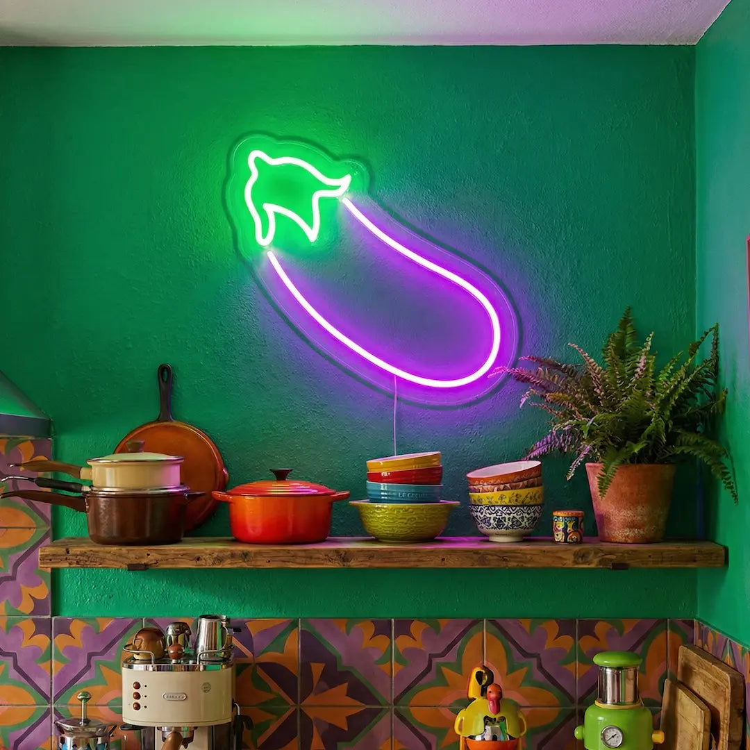 Eggplant Emoji LED Neon Sign
