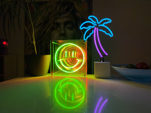 Happy Face infinity mirror LED Neon Sign