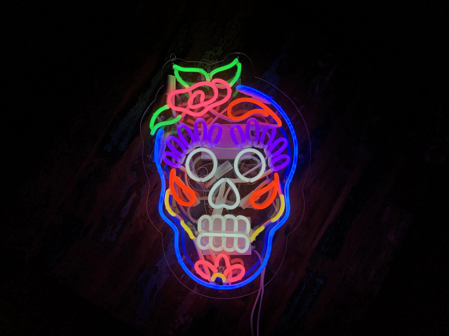 Calavera Skull Neon Sign Wall Mounted