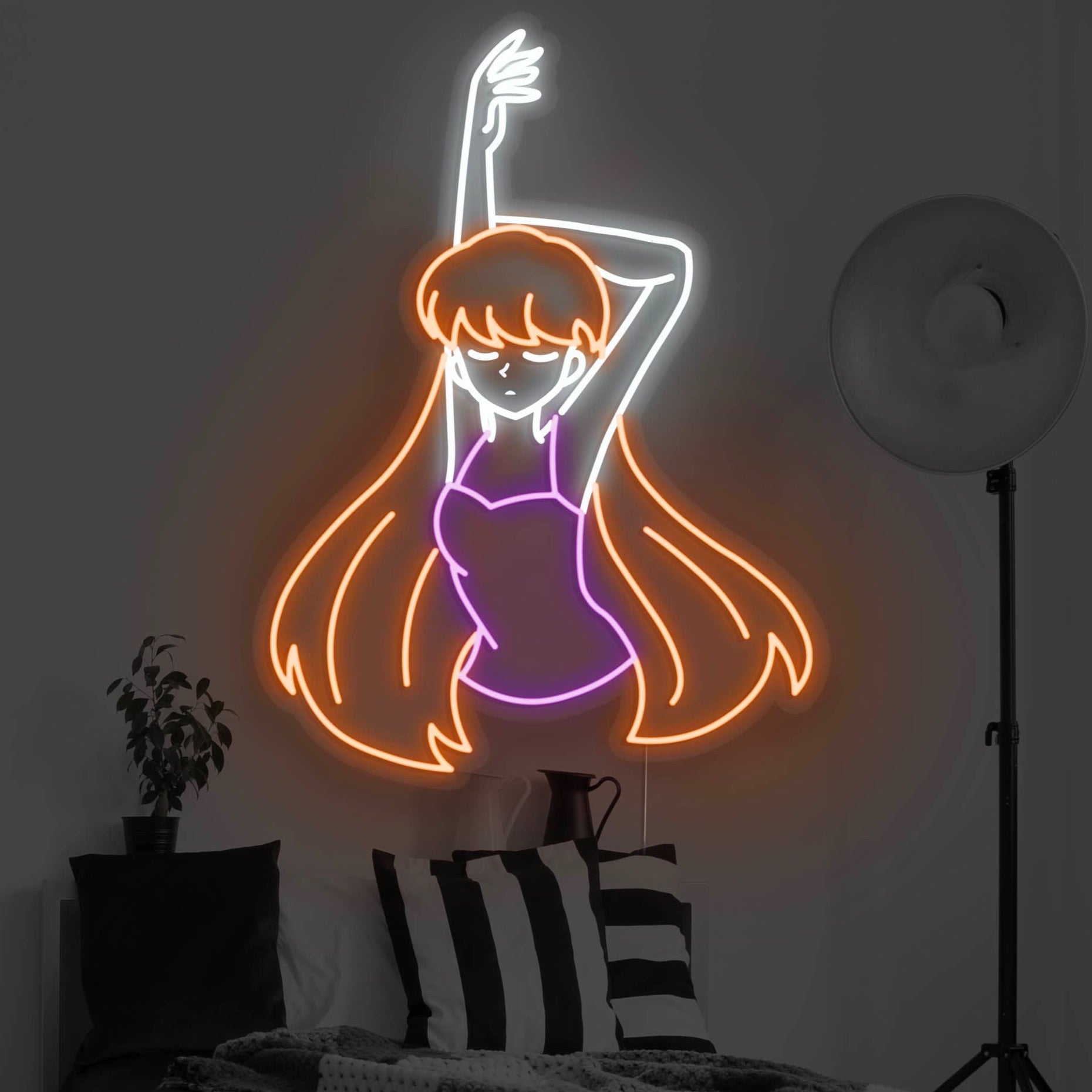 Anime Stretching Girl LED Neon Sign