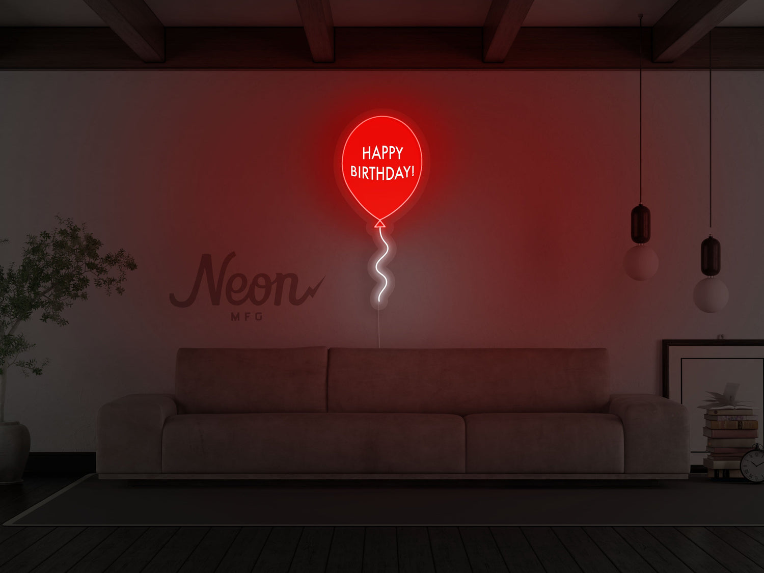 Happy Birthday Balloon LED Neon Sign