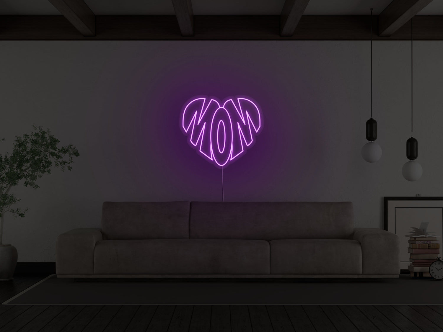 Mom Heart LED Neon Sign