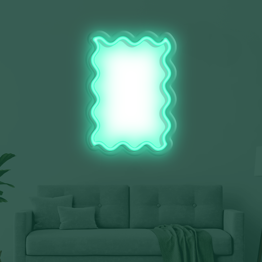 Portrait Wavy Rectangle LED Neon Frame
