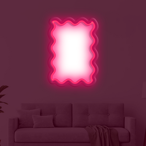 Portrait Wavy Rectangle LED Neon Frame