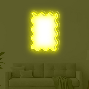 Portrait Wavy Rectangle LED Neon Frame