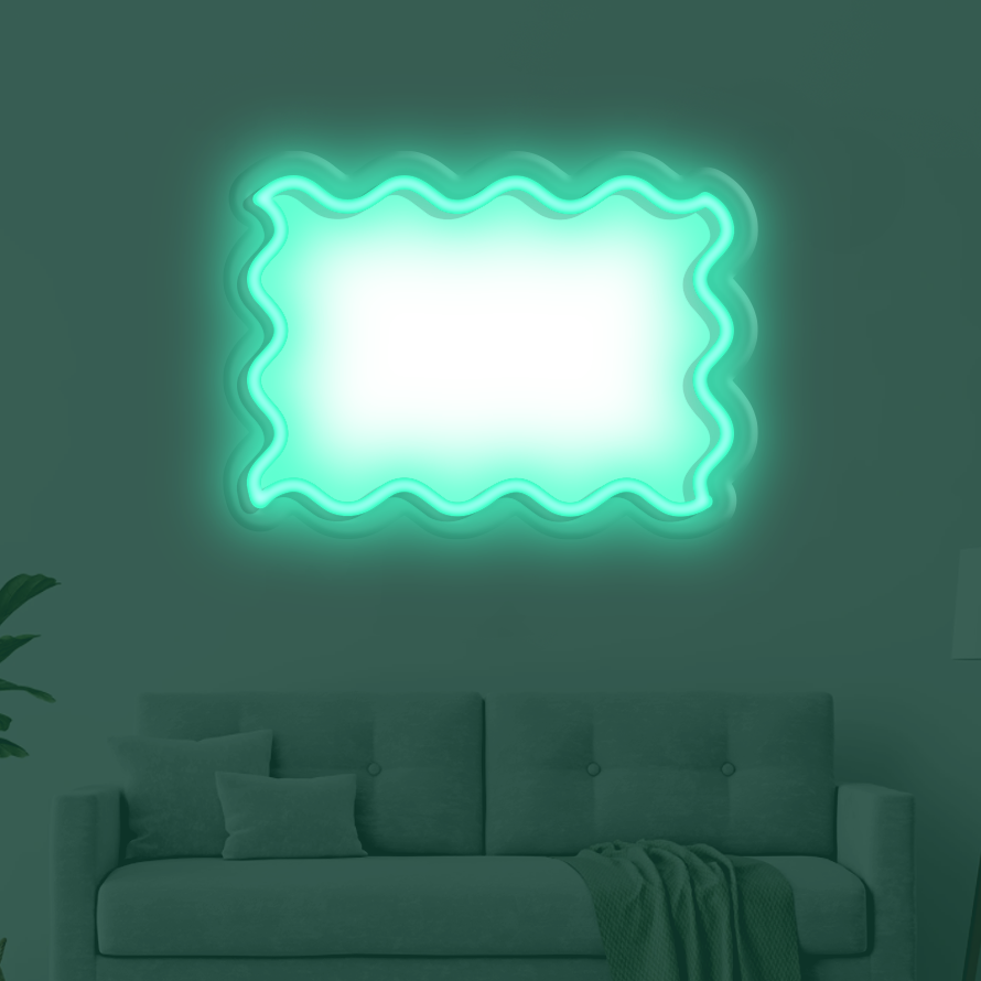 Wavy Rectangle LED Neon Frame