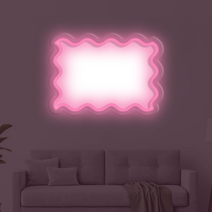 Wavy Rectangle LED Neon Frame
