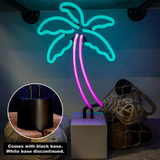 Desktop Glass Neon Palm Tree