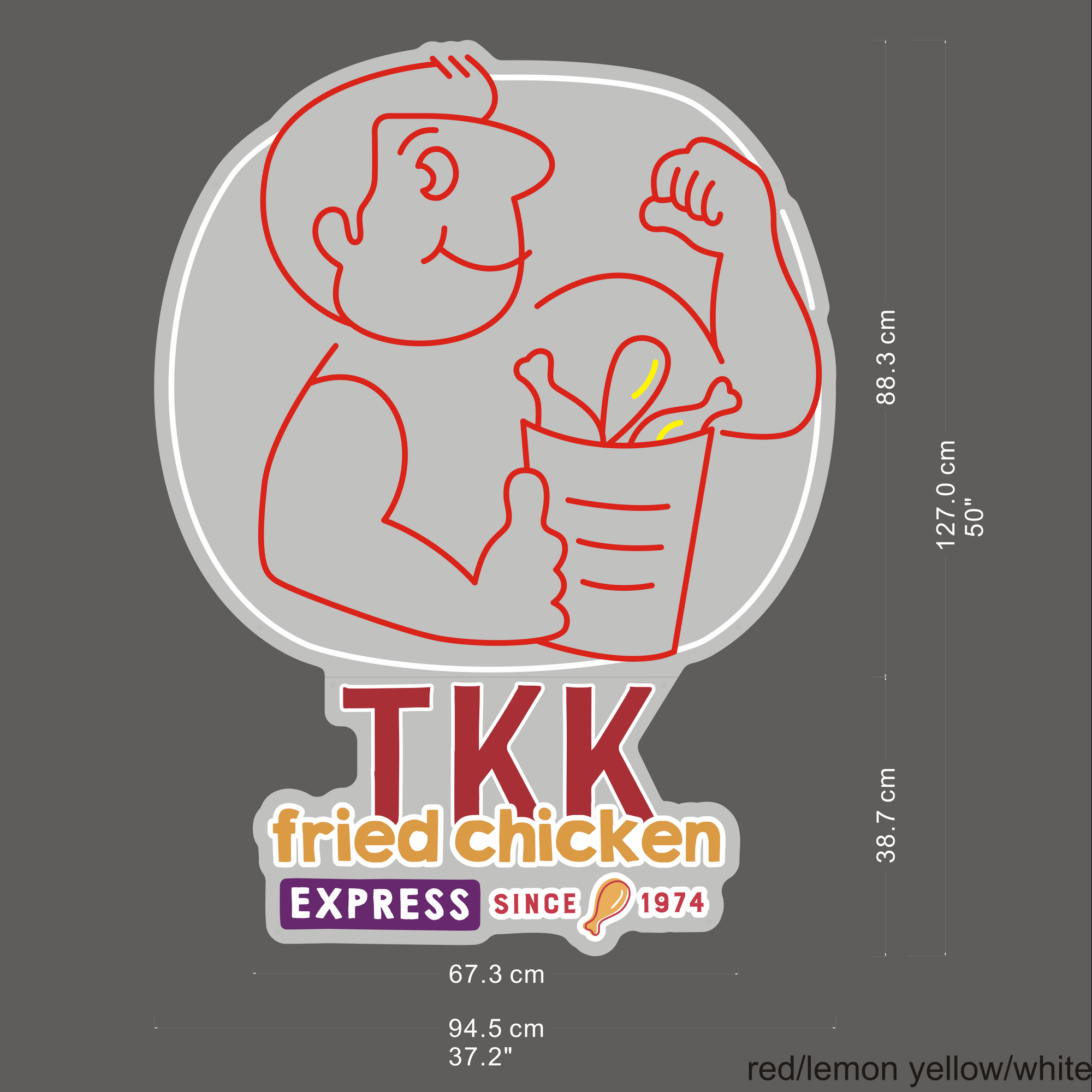 TKK Strong Man Logo LED neon sign