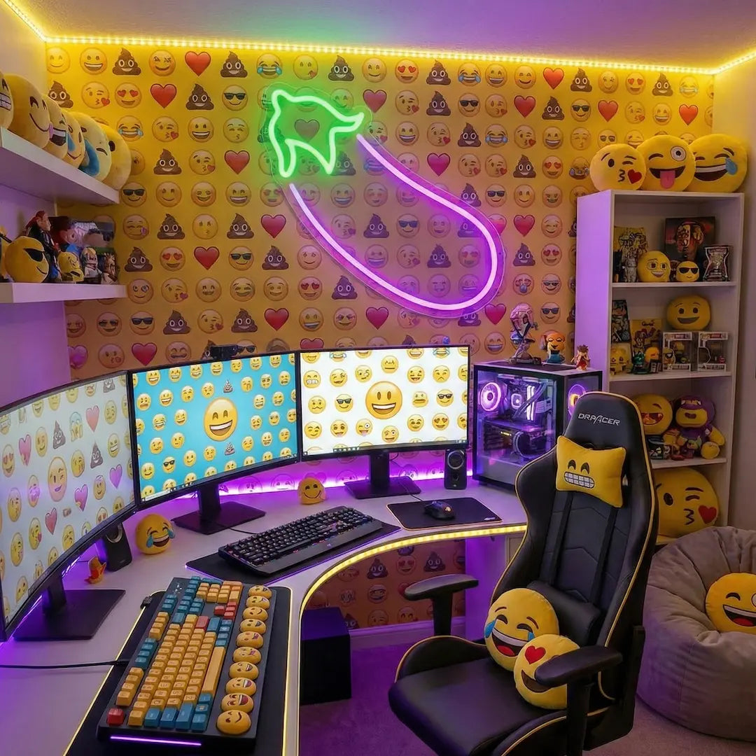Eggplant Emoji LED Neon Sign