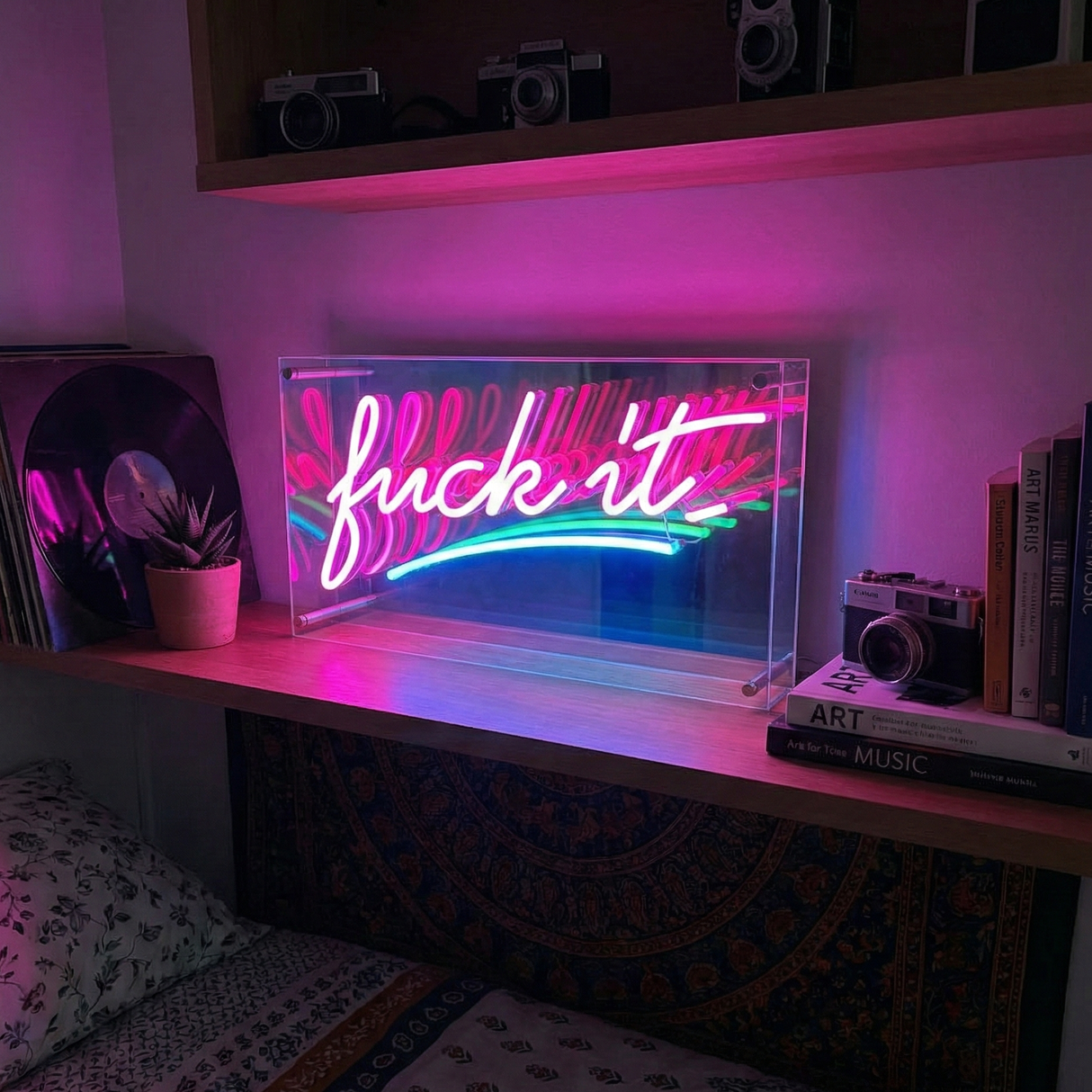 Fuck It infinity mirror LED Neon Sign