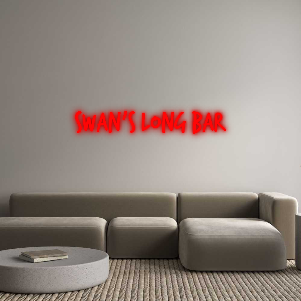 Custom Neon: Swan’s long bar