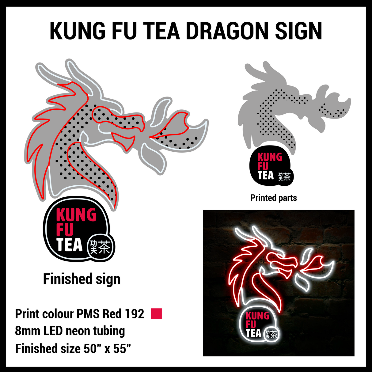 Kung Fu Tea LED neon sign