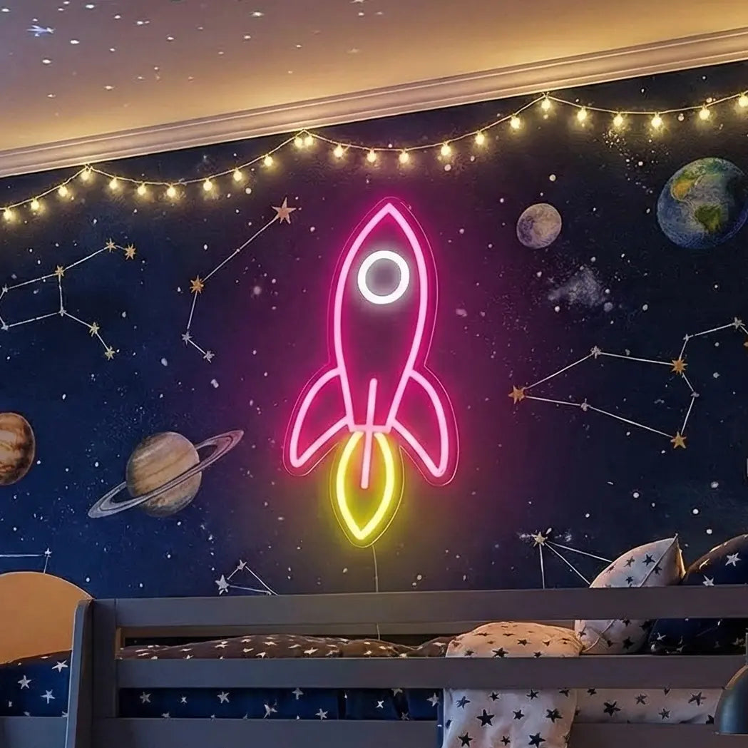 Rocket Ship LED Neon Sign