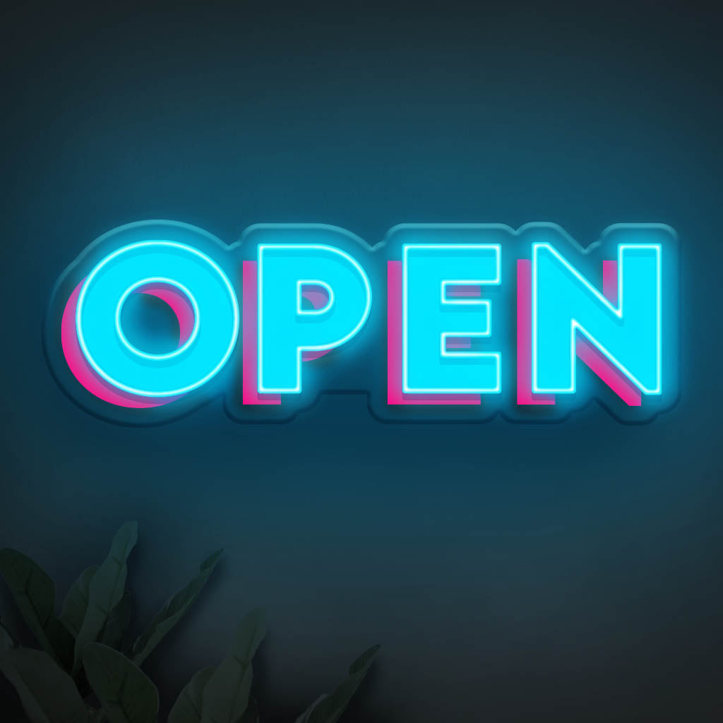 3D Open LED Neon Sign