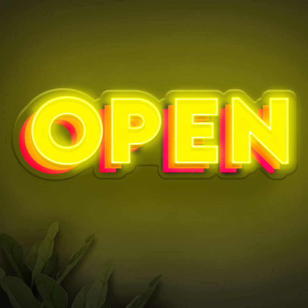 3D Open LED Neon Sign