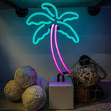 Desktop Glass Neon Palm Tree