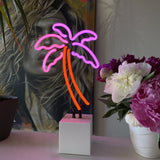 Desktop Glass Neon Palm Tree