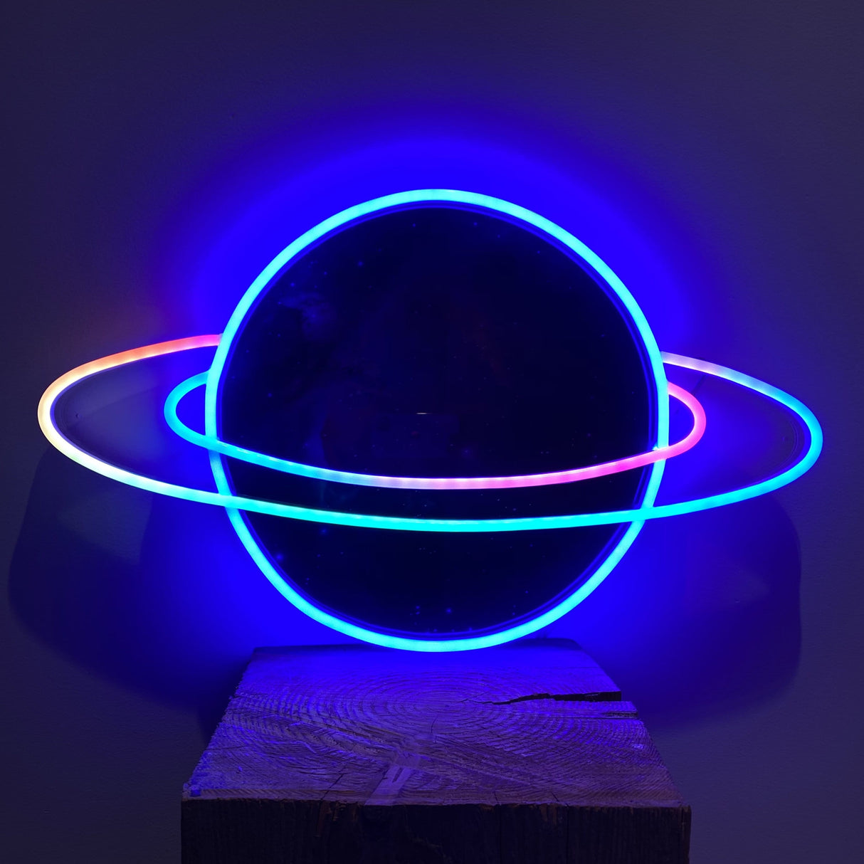 Planet saturn color changing animated LED Neon Sign