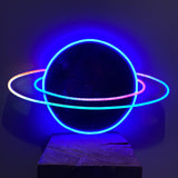 Planet saturn color changing animated LED Neon Sign