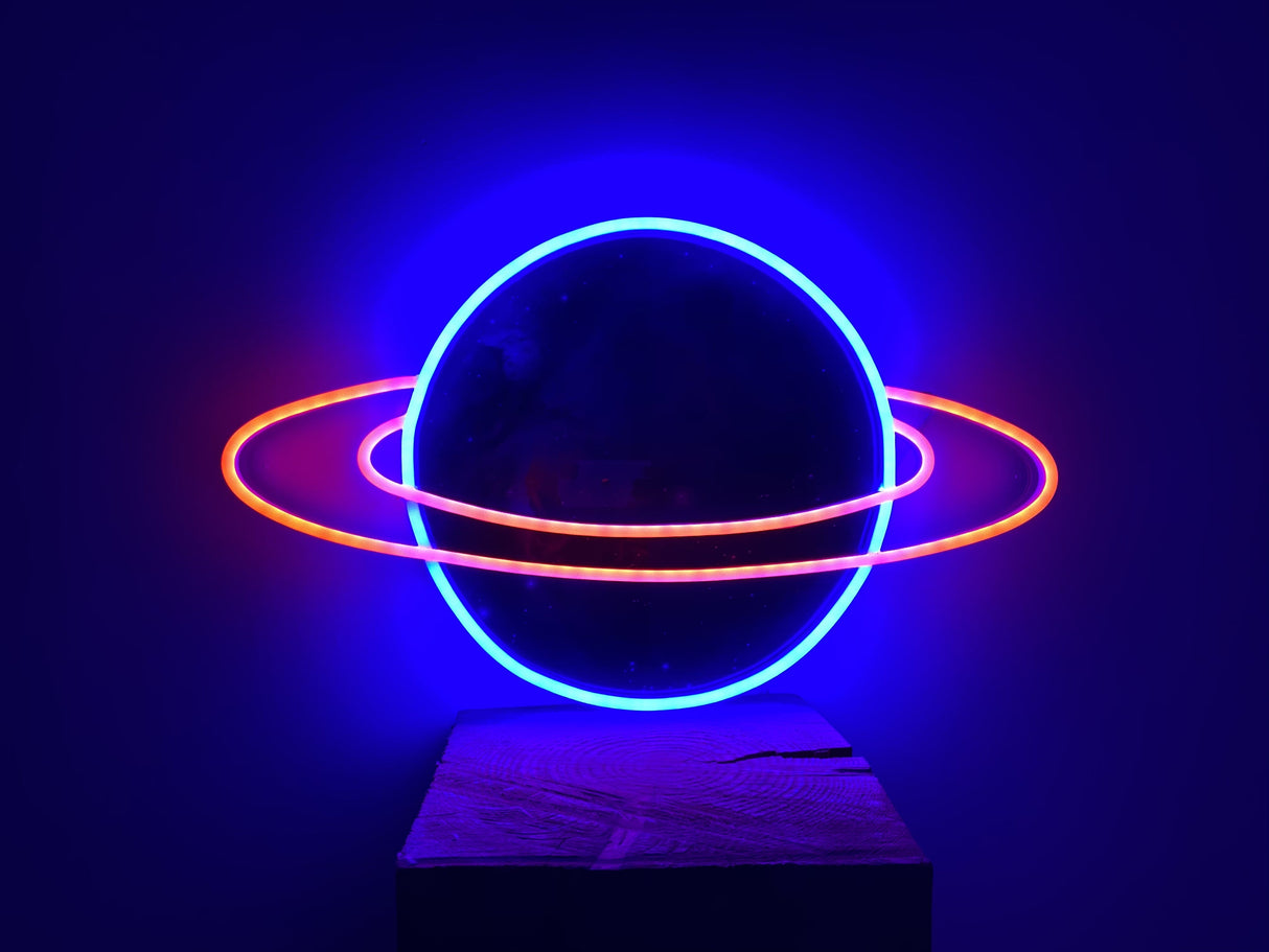 Planet saturn color changing animated LED Neon Sign