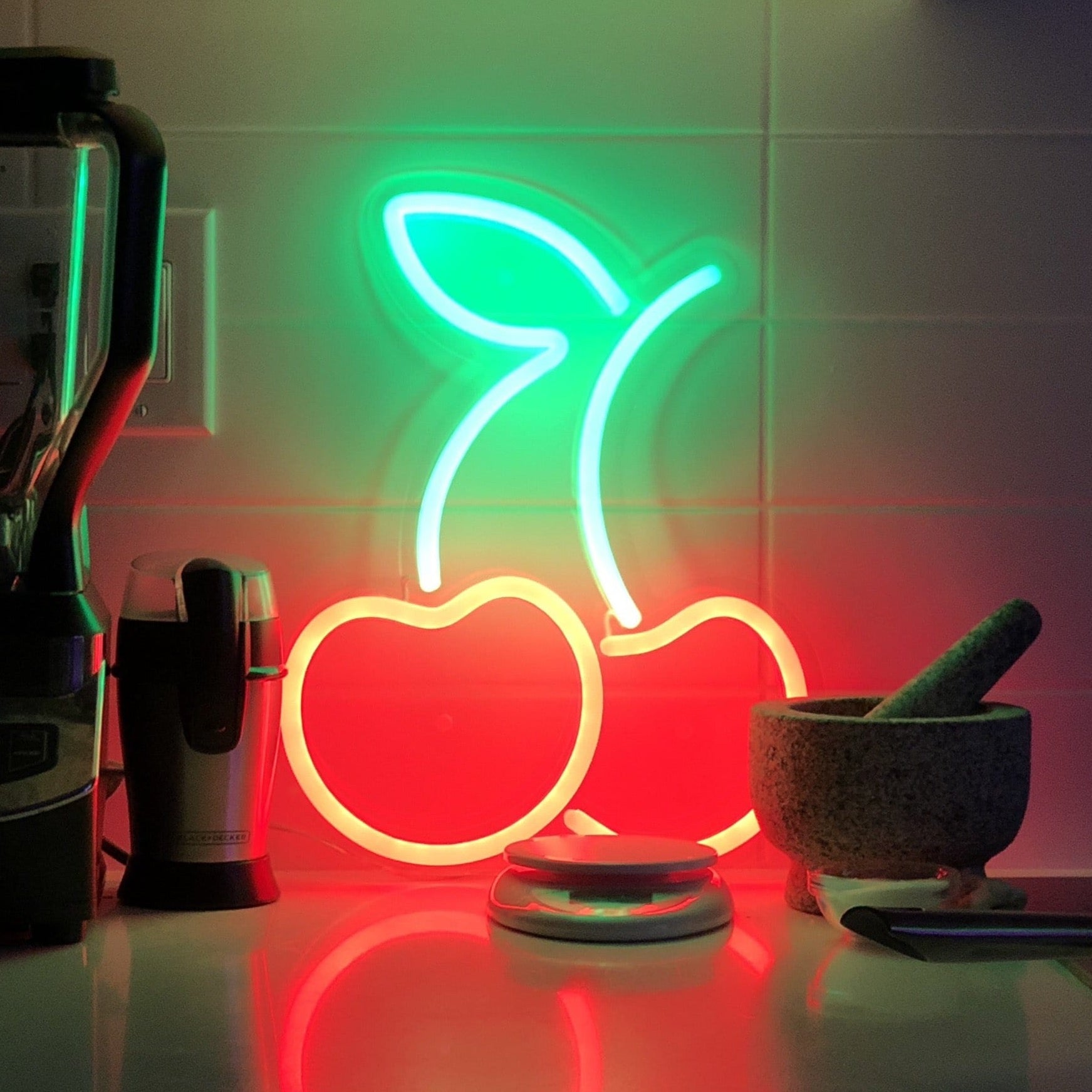 Cherry neon wall light on sale