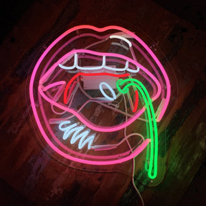 Cherry Lips Neon Sign Wall Mounted