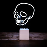 White Skull Neon Sign Desktop 