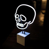 White Skull Neon Sign Desktop 