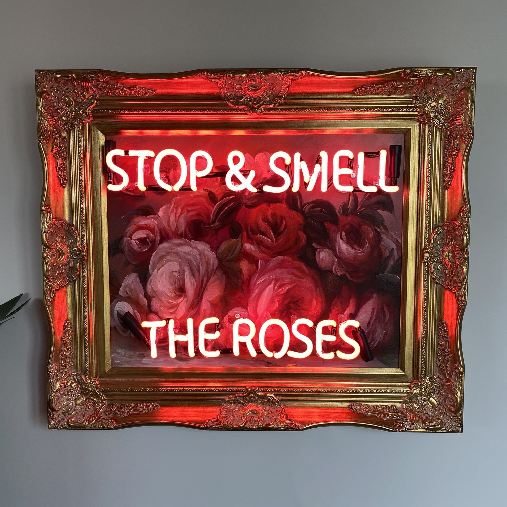 Stop & Smell The Roses Neon Sign Wall Mounted