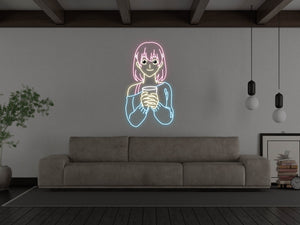 Anime Thirsty Girl LED Neon Sign