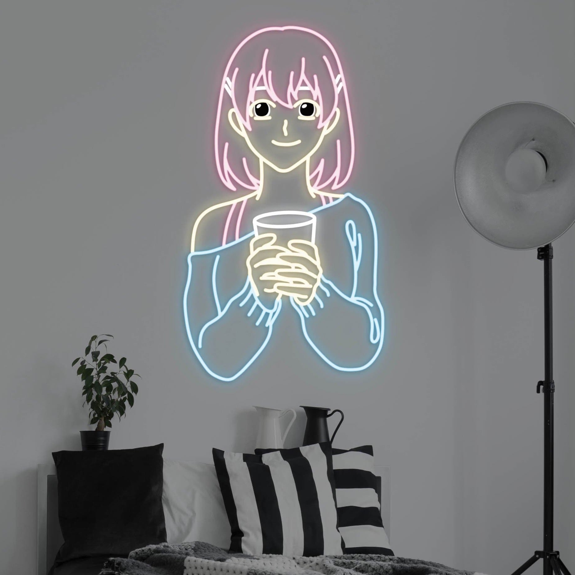 Anime Thirsty Girl LED Neon Sign - Neon Mfg.