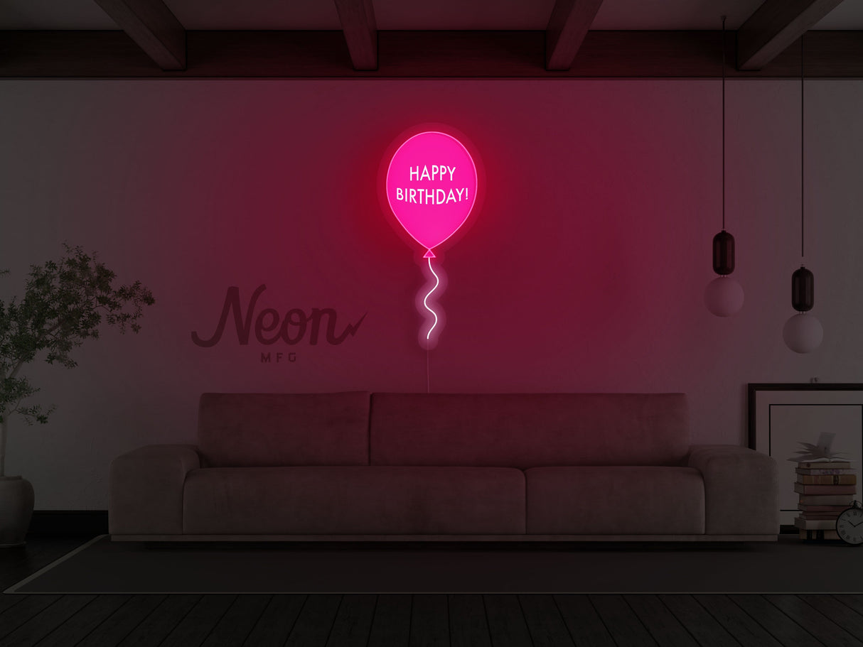 Happy Birthday Balloon LED Neon Sign