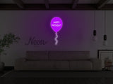 Happy Birthday Balloon LED Neon Sign