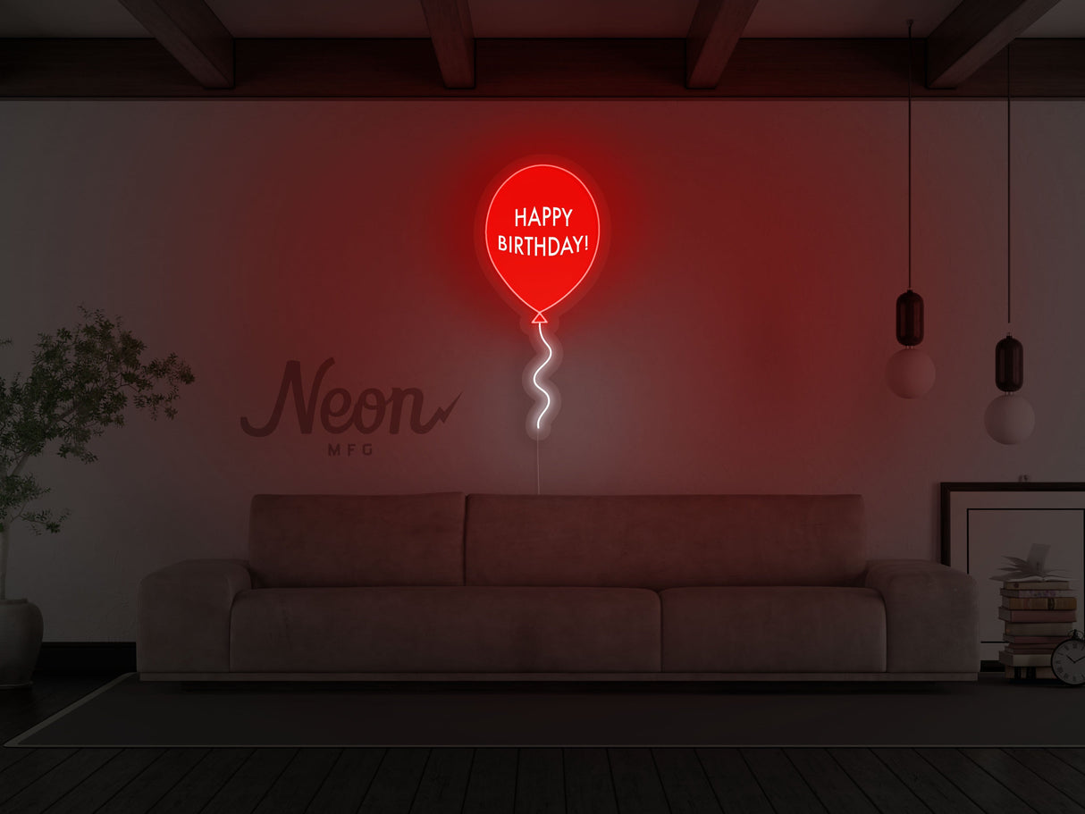 Happy Birthday Balloon LED Neon Sign