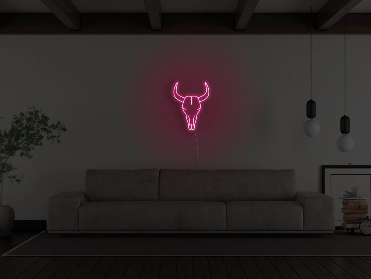 Bull Skull LED Neon Sign