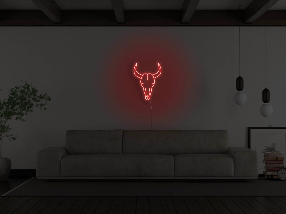 Bull Skull LED Neon Sign