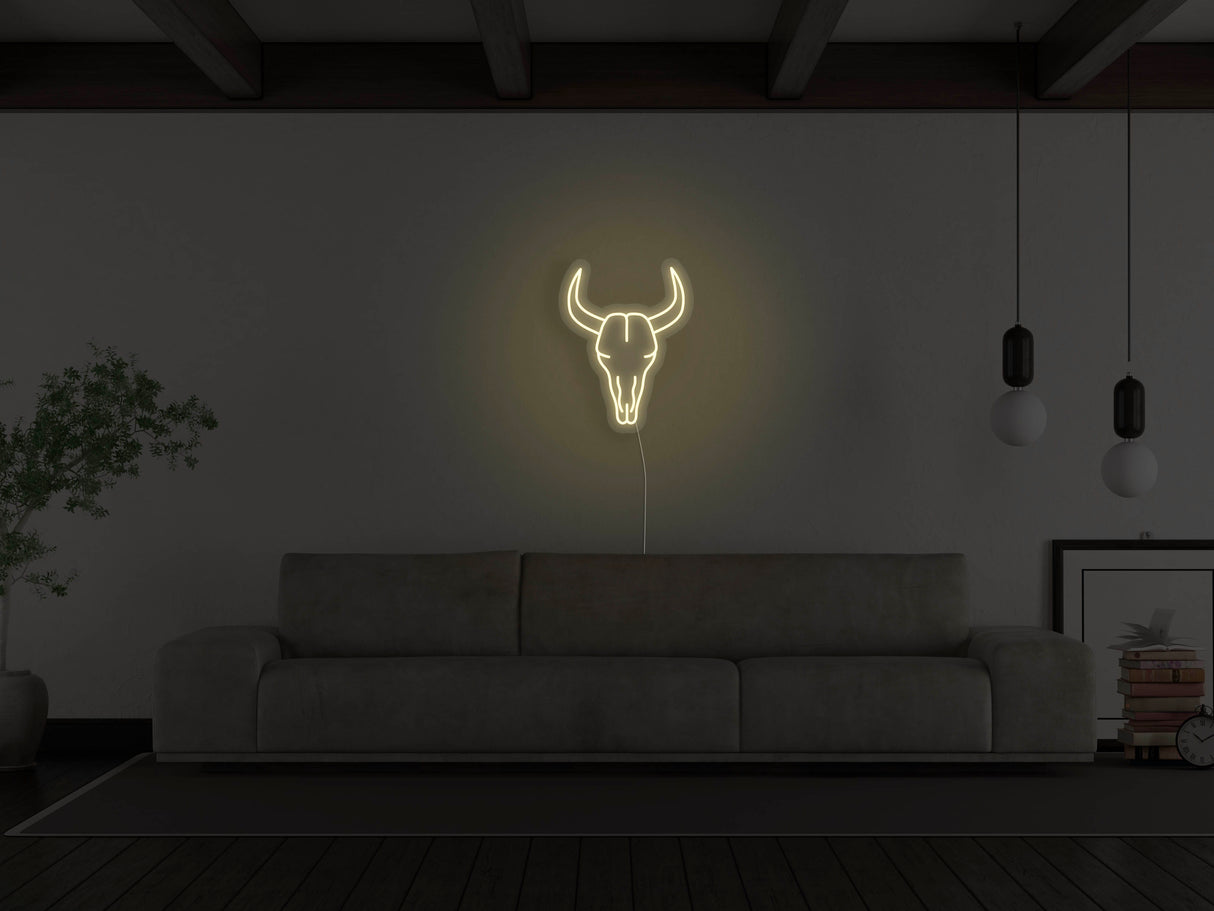 Bull Skull LED Neon Sign