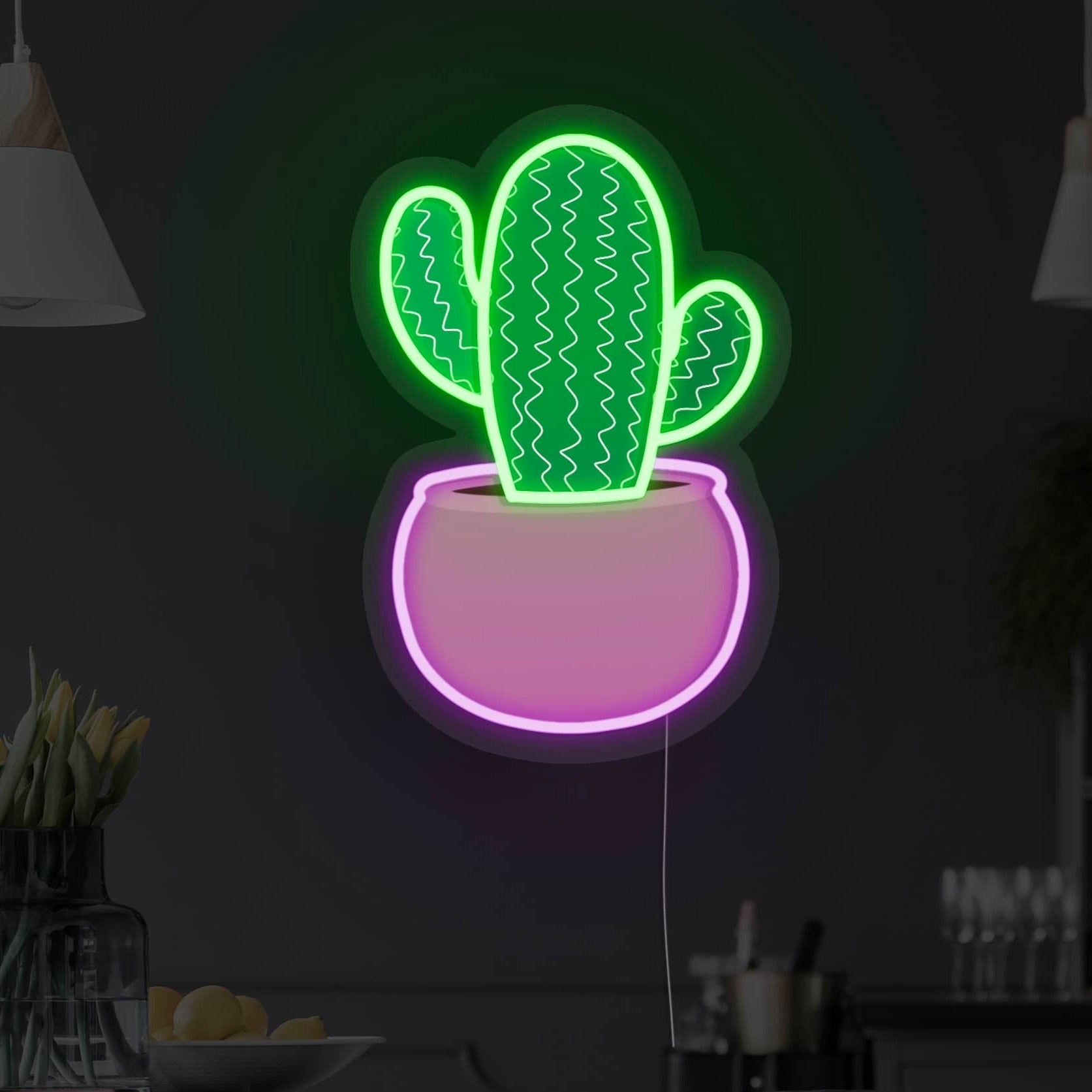 Potted Cactus Version 2 LED Neon Sign