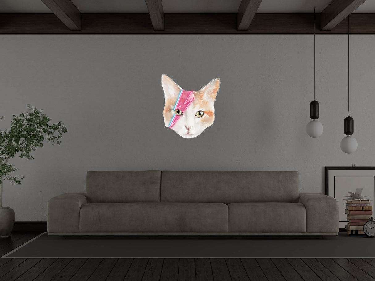 Ziggy Stardust Cat LED Neon Sign