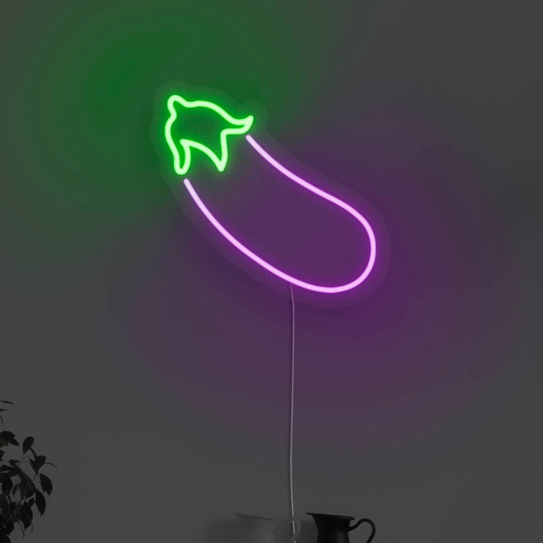 Eggplant Emoji LED Neon Sign