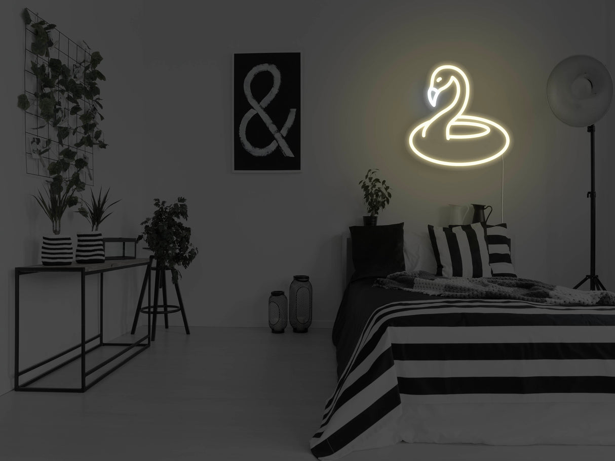 Flamingo Pool Floaty LED Neon Sign