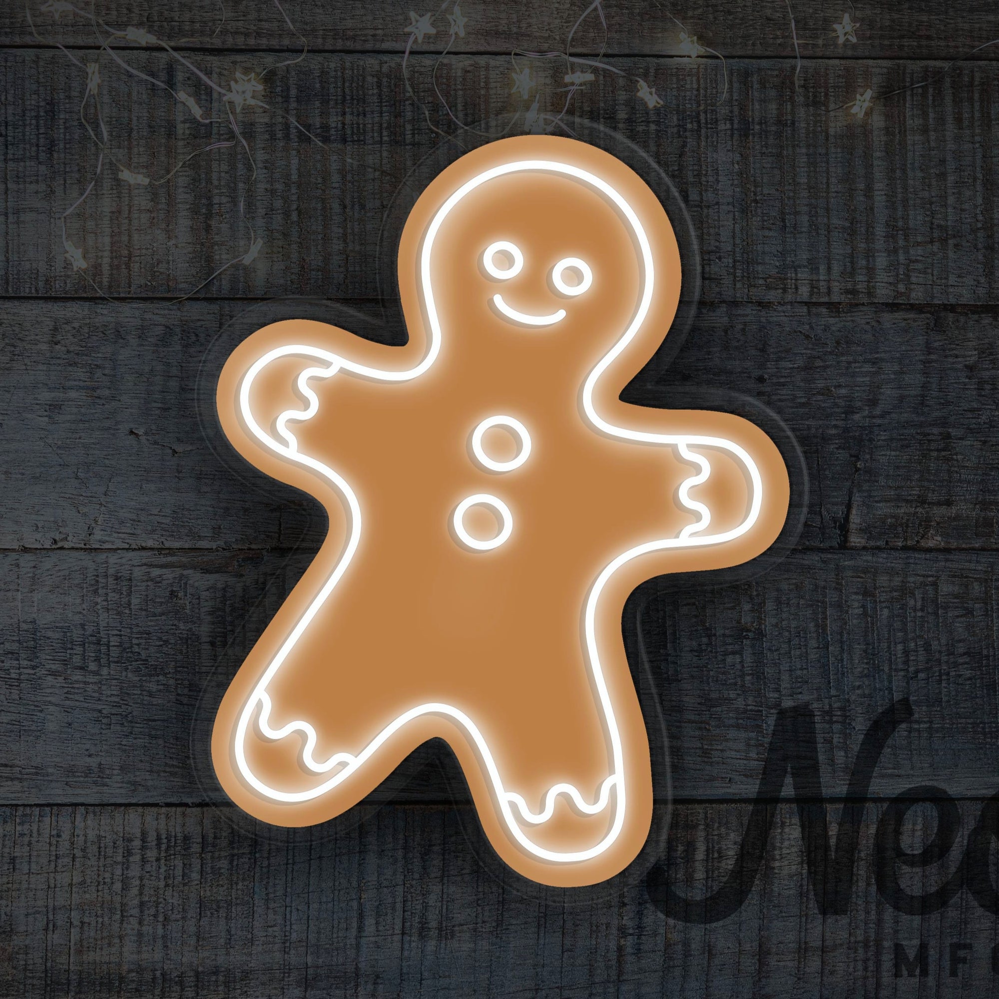 Gingerbread Person LED Neon Sign