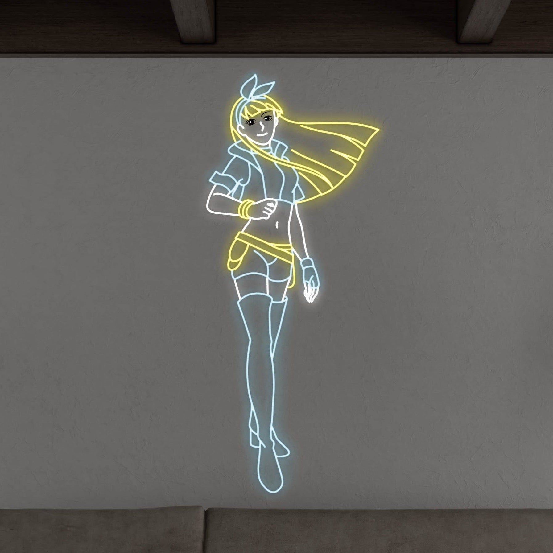 Anime Warrior Girl LED Neon Sign