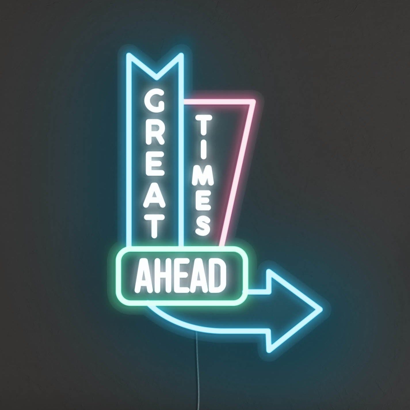 Vintage Great Times Ahead LED Neon Sign