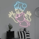 Anime Laughing Girl LED Neon Sign