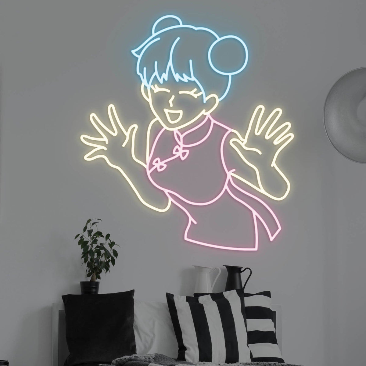 Anime Laughing Girl LED Neon Sign - Neon Mfg.