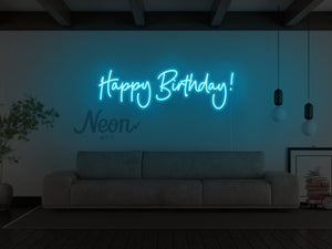 Happy Birthday Cursive LED Neon Sign