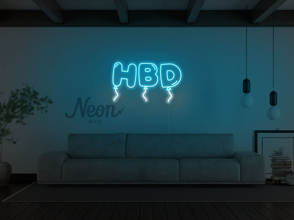 HBD Happy Birthday LED Neon Sign